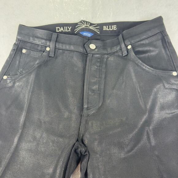 Daily Blue By AG Mantra Wide Barrel Leg Jeans Coated Octopus Button Fly 30 NEW - Picture 5 of 16